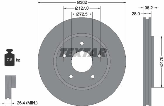 Textar 92181503 - Brake Disc onlydrive.pro