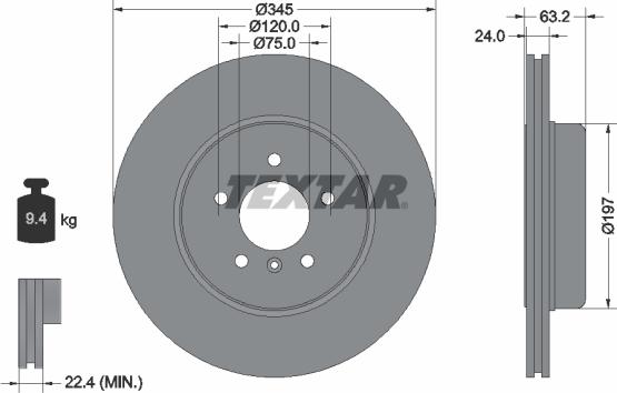 Textar 92182525 - Brake Disc onlydrive.pro