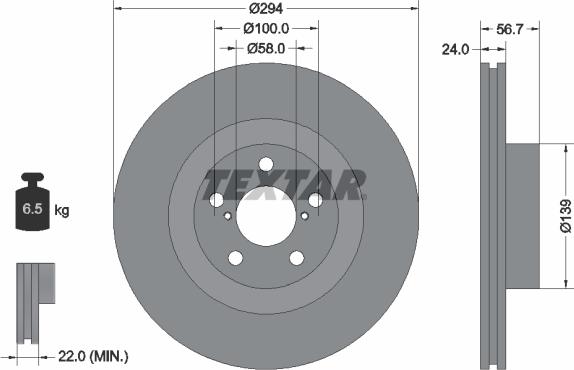 Textar 92139500 - Brake Disc onlydrive.pro