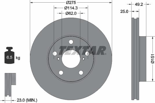 Textar 92139703 - Brake Disc onlydrive.pro