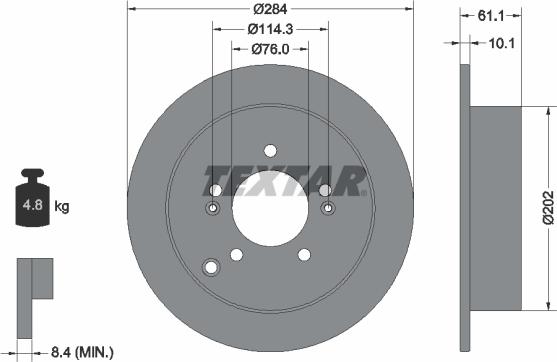 Textar 92134003 - Brake Disc onlydrive.pro