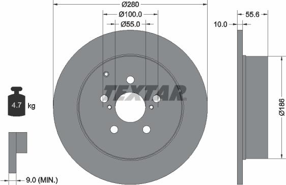 Textar 92135703 - Brake Disc onlydrive.pro