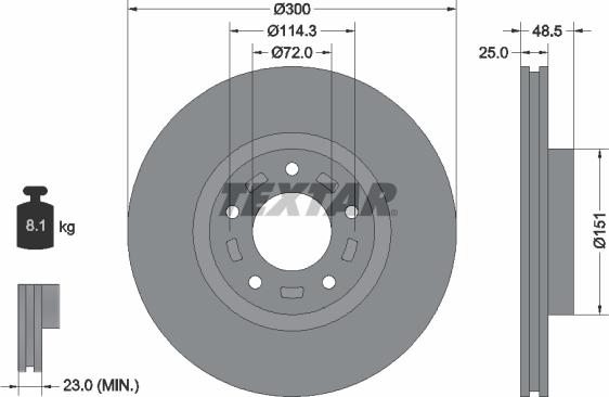 Textar 92130403 - Brake Disc onlydrive.pro