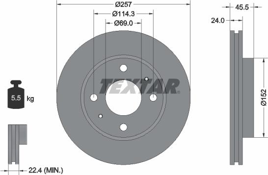 Textar 92130800 - Brake Disc onlydrive.pro