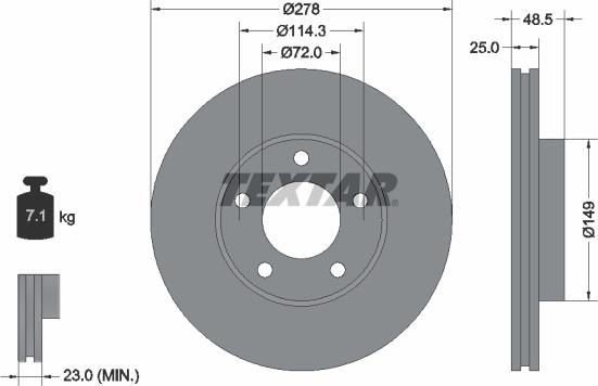 Textar 92130303 - Brake Disc onlydrive.pro