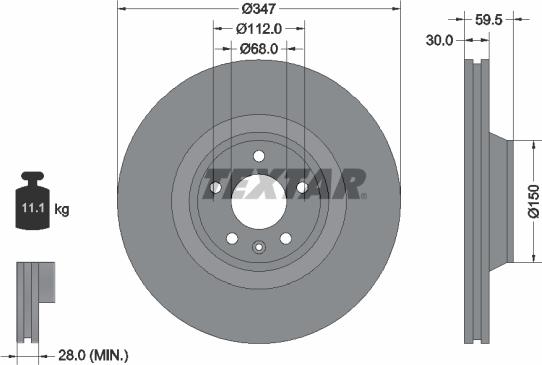 Textar 92132405 - Brake Disc onlydrive.pro