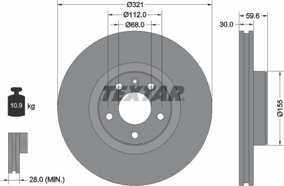 Textar 92132305 - Brake Disc onlydrive.pro