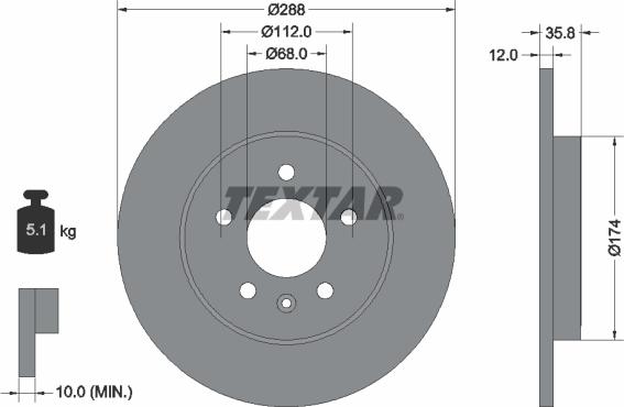 Textar 92137003 - Brake Disc onlydrive.pro