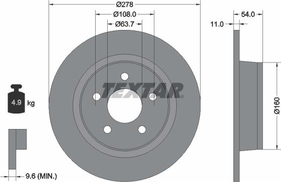 Textar 92124903 - Brake Disc onlydrive.pro