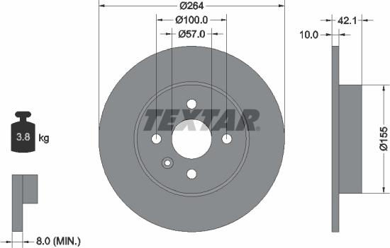Textar 92124703 - Brake Disc onlydrive.pro