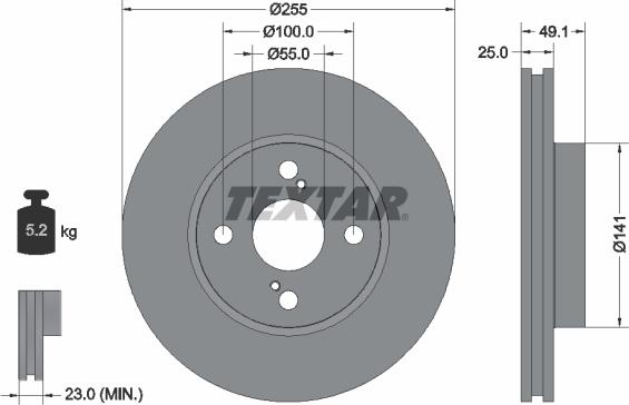 Textar 92125900 - Brake Disc onlydrive.pro