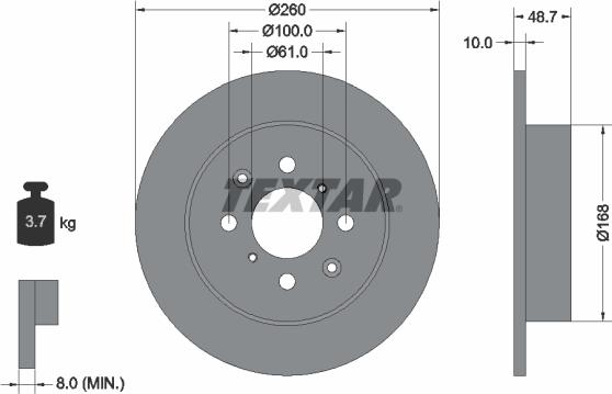 Textar 92125300 - Brake Disc onlydrive.pro