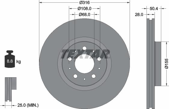 Textar 92126603 - Brake Disc onlydrive.pro