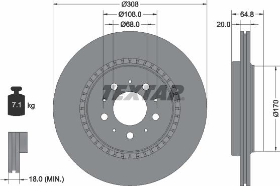 Textar 92126803 - Brake Disc onlydrive.pro