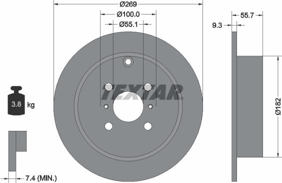 Textar 92126203 - Brake Disc onlydrive.pro