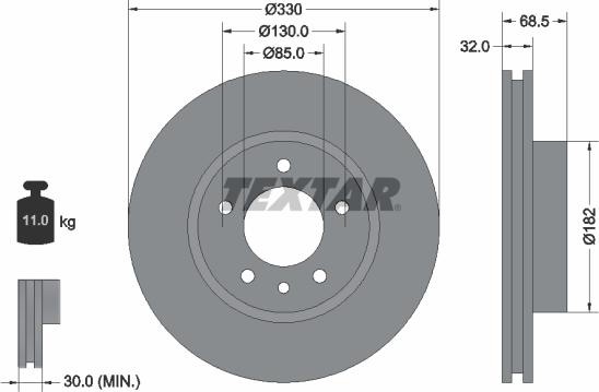 Textar 92121505 - Тормозной диск onlydrive.pro