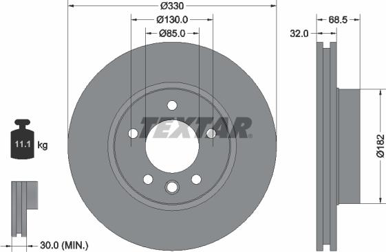 Textar 92121605 - Brake Disc onlydrive.pro