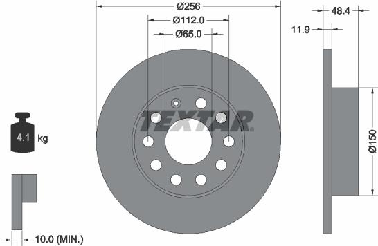 Textar 92121103 - Bremžu diski onlydrive.pro