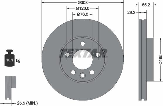 Textar 92121205 - Brake Disc onlydrive.pro