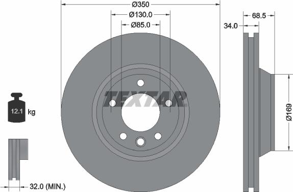 Textar 92121705 - Bremžu diski onlydrive.pro