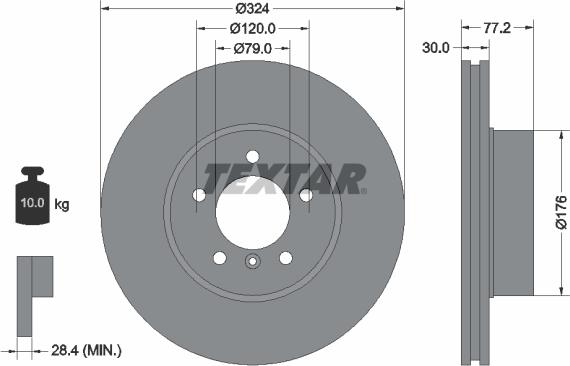 Textar 92122603 - Brake Disc onlydrive.pro