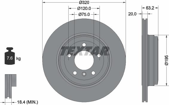 Textar 92122700 - Brake Disc onlydrive.pro