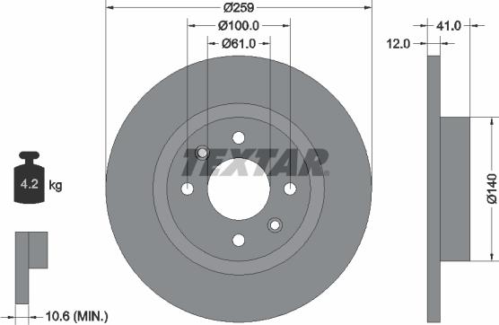 Textar 92175100 - Brake Disc onlydrive.pro