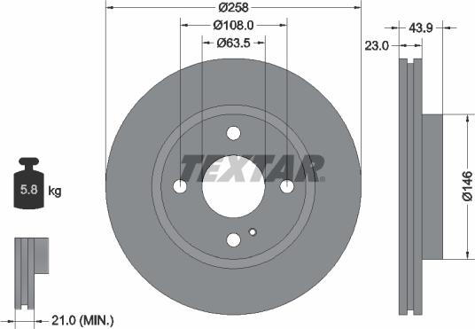 Textar 92176003 - Brake Disc onlydrive.pro