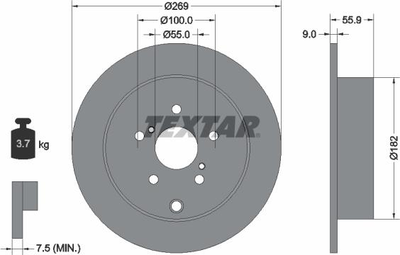 Textar 92170403 - Brake Disc onlydrive.pro