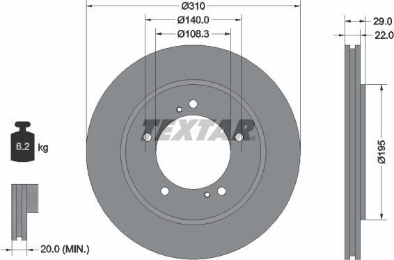 Textar 92170503 - Brake Disc onlydrive.pro