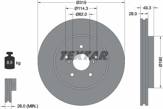 Textar 92171503 - Brake Disc onlydrive.pro