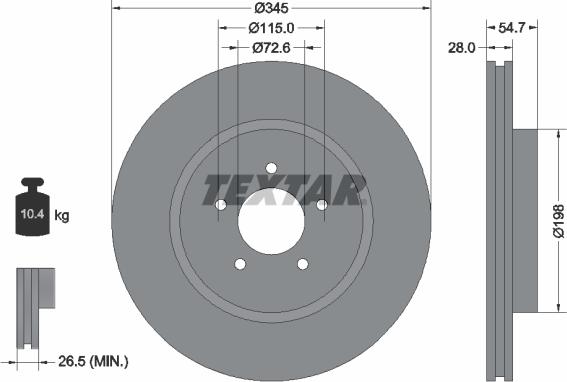 Textar 92177105 - Brake Disc onlydrive.pro