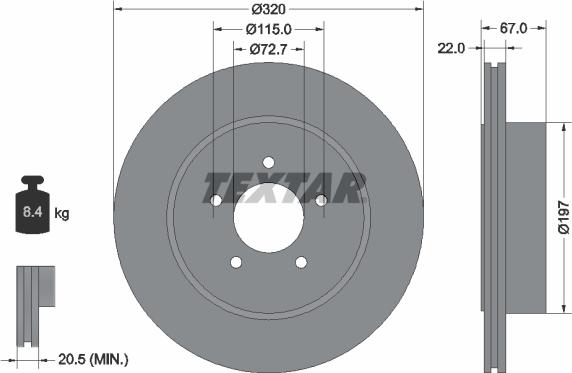 Textar 92177205 - Brake Disc onlydrive.pro