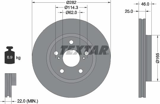 Textar 92341103 - Brake Disc onlydrive.pro