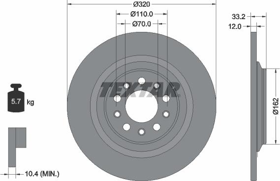 Textar 92304103 - Brake Disc onlydrive.pro