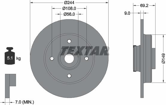 Textar 92305403 - Brake Disc onlydrive.pro