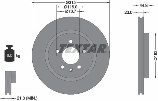 Textar 92305603 - Brake Disc onlydrive.pro