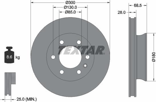 Textar 92301203 - Brake Disc onlydrive.pro