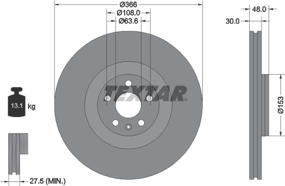 Textar 92308905 - Brake Disc onlydrive.pro