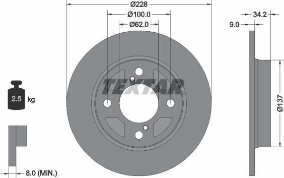 Textar 92303603 - Brake Disc onlydrive.pro