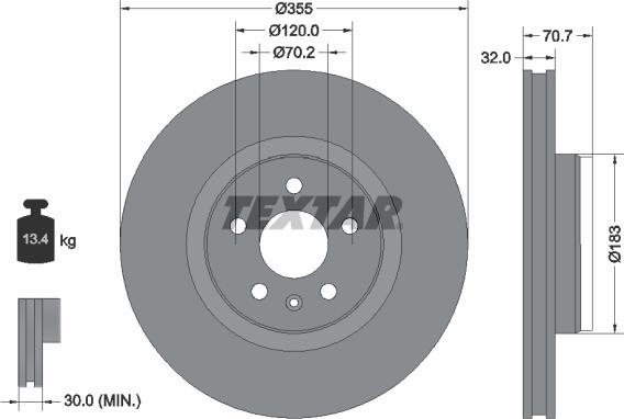 Textar 92313905 - Brake Disc onlydrive.pro