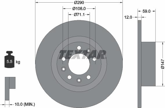 Textar 92313603 - Brake Disc onlydrive.pro