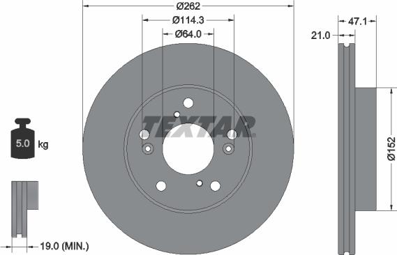 Textar 92294503 - Brake Disc onlydrive.pro