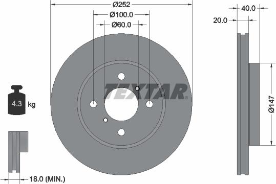 Textar 92292903 - Brake Disc onlydrive.pro