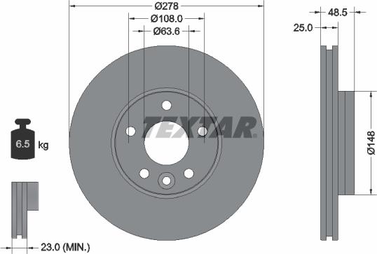 Textar 92292303 - Тормозной диск onlydrive.pro