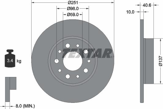 Textar 92244303 - Piduriketas onlydrive.pro