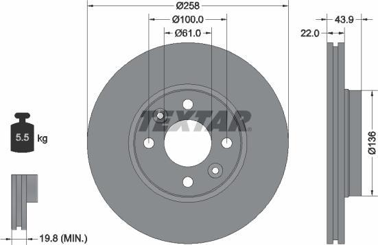 Textar 92241503 - Bremžu diski onlydrive.pro