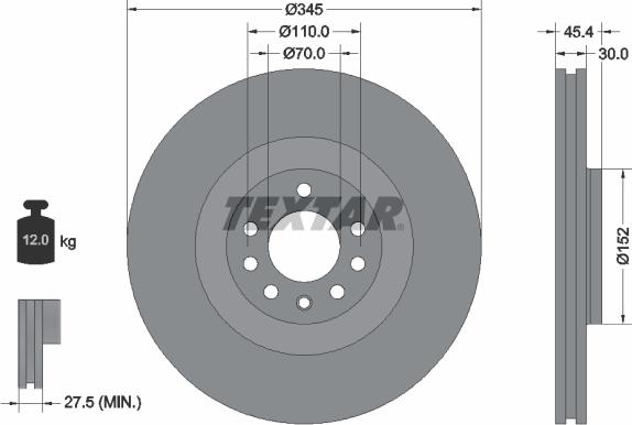 Textar 92242403 - Brake Disc onlydrive.pro