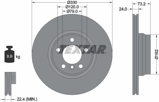 Textar 92242005 - Brake Disc onlydrive.pro