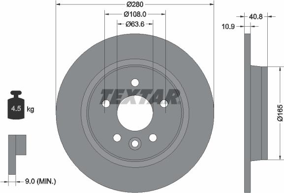 Textar 92255603 - Brake Disc onlydrive.pro